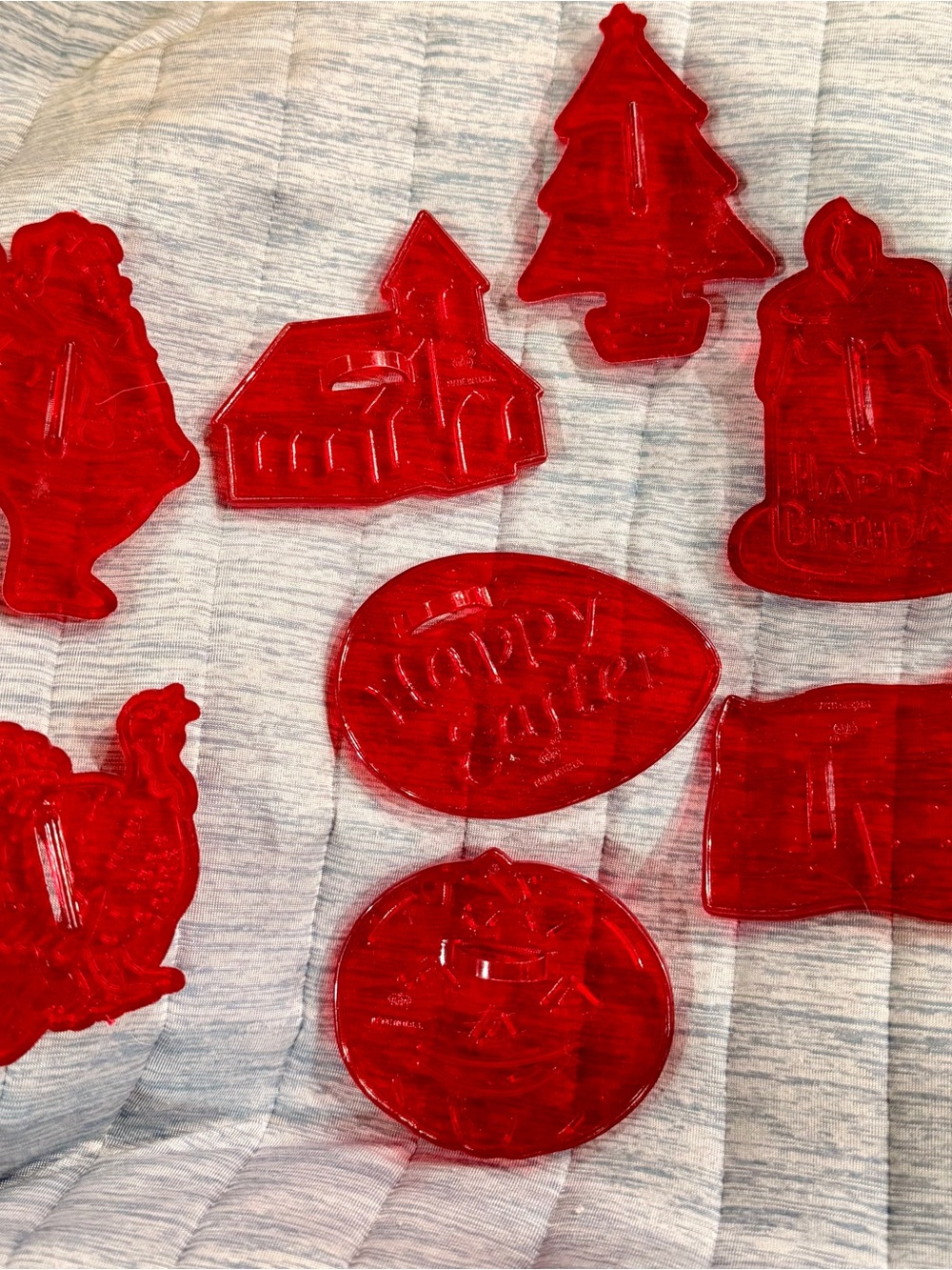 Vintage HRM Red Holiday Cookie Cutters Set of 8
